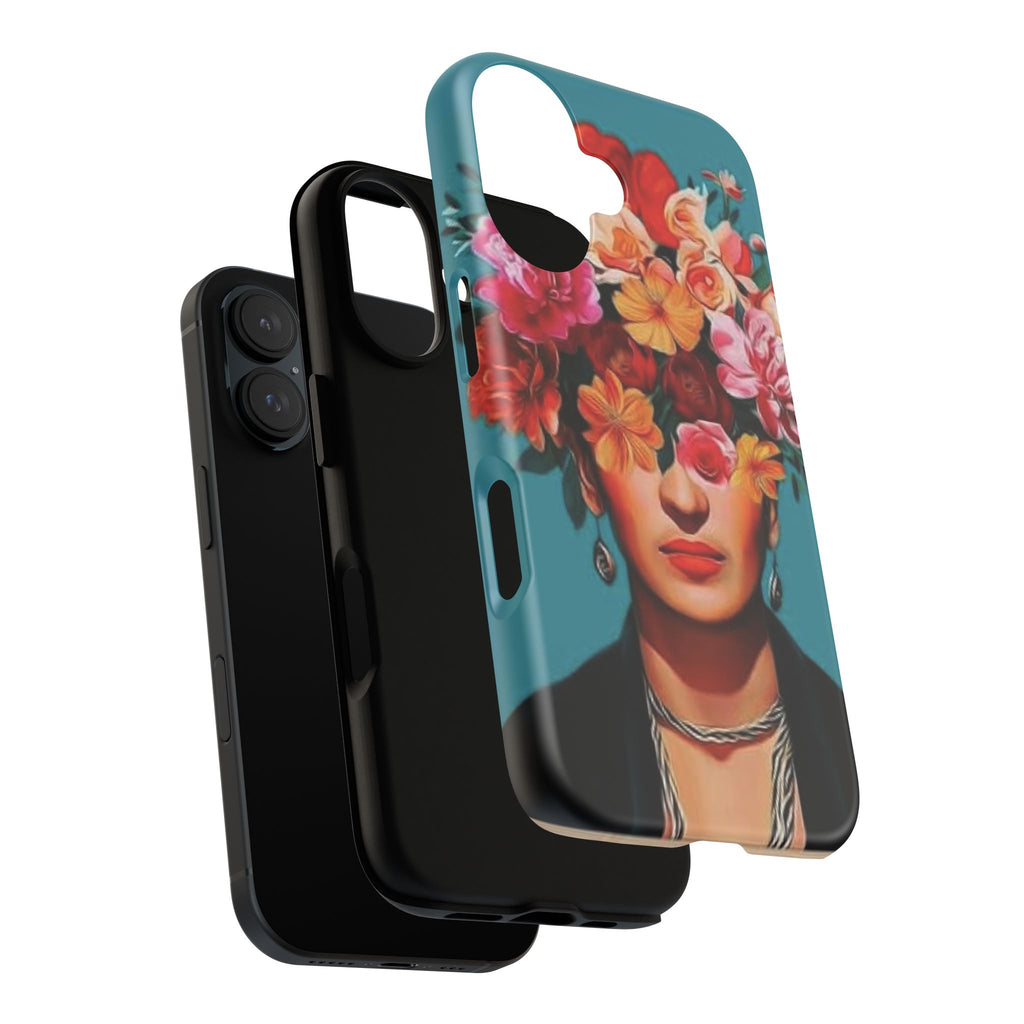 Frida Kahlo Floral Portrait Phone Case | Frida-inspired flower crown iPhone cover | Custom iphone case