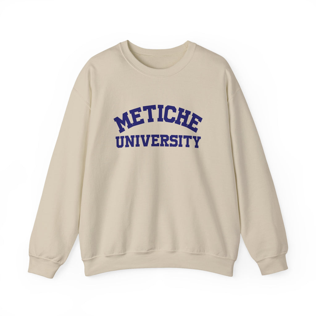 Metiche University Unisex Crewneck Sweatshirt, college sweater, college hoodie, cute spanish sweater funny mexican crewneck, metiche shirt