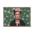 Frida Kahlo portrait Woven Blanket | Mexican folk art blanket, Frida floral handwoven blanket