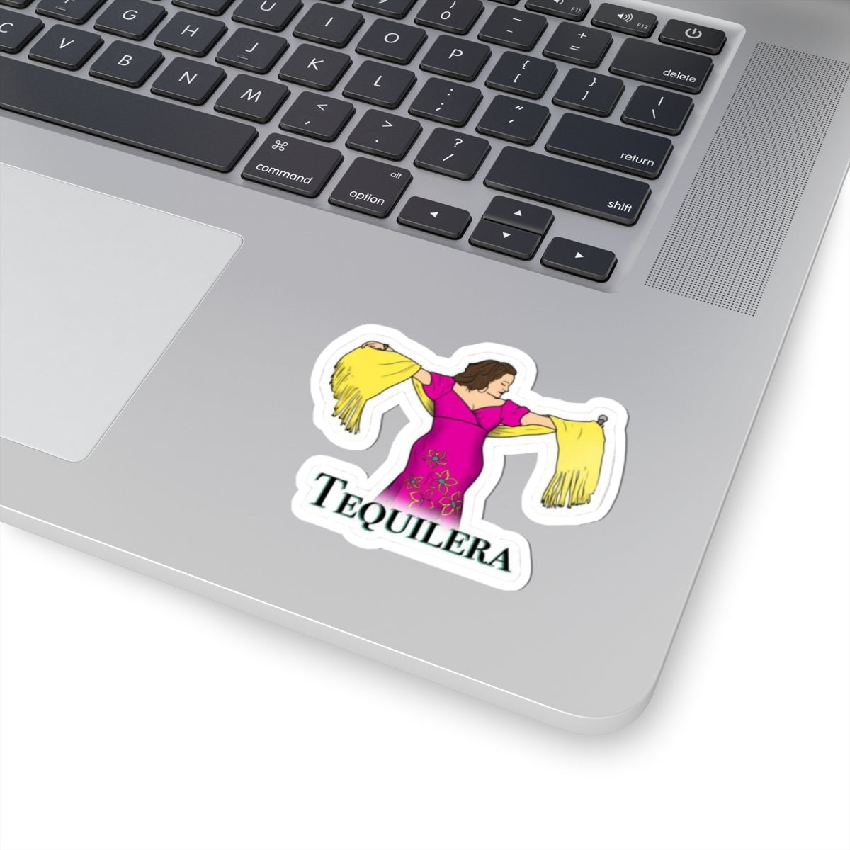 Tequilera Jenni Kiss-Cut Stickers | mexican water bottle sticker, kindle sticker, laptop decal, luggage stickers, latina stickers