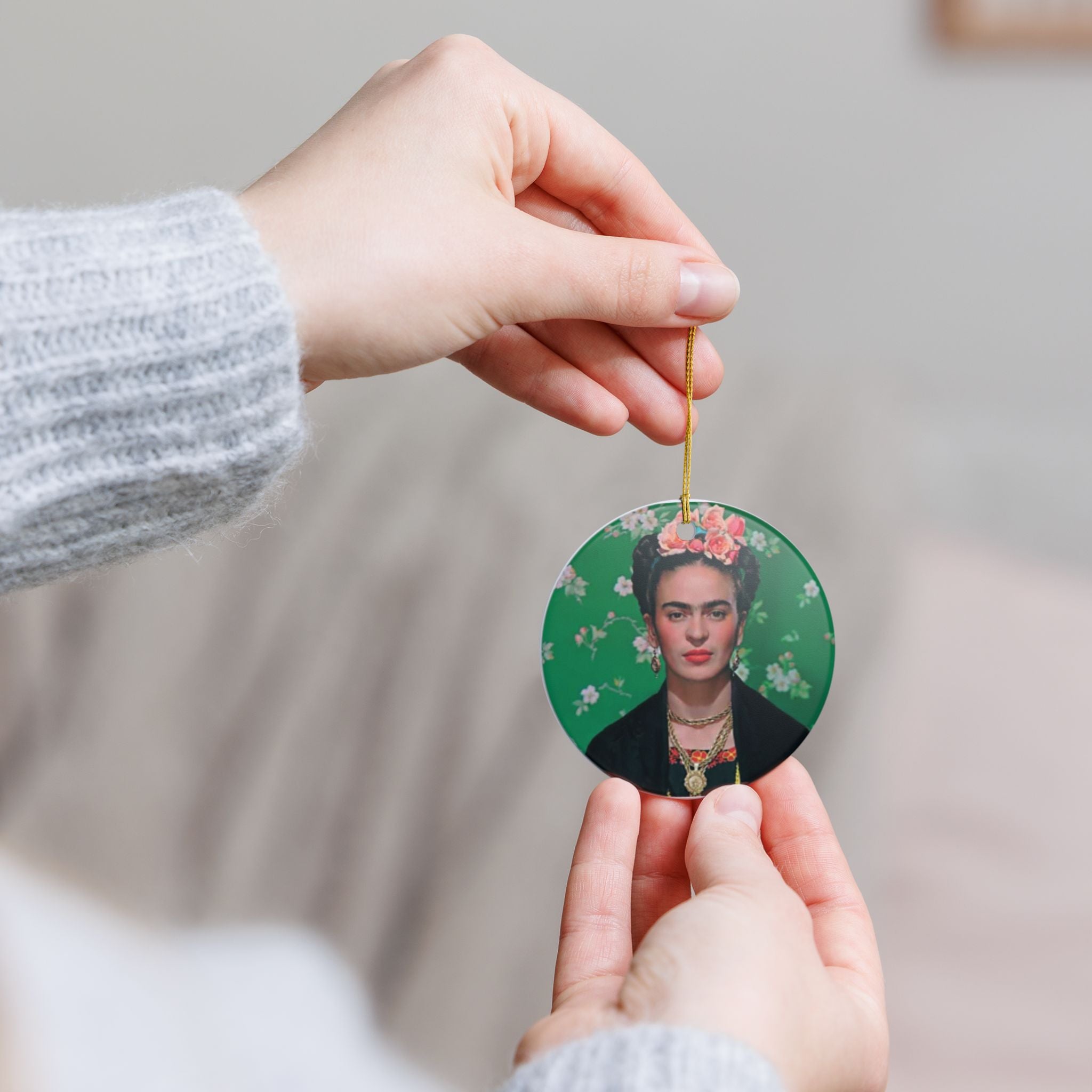 Frida Kahlo Ornament | Frida Kahlo Ceramic Round Decoration