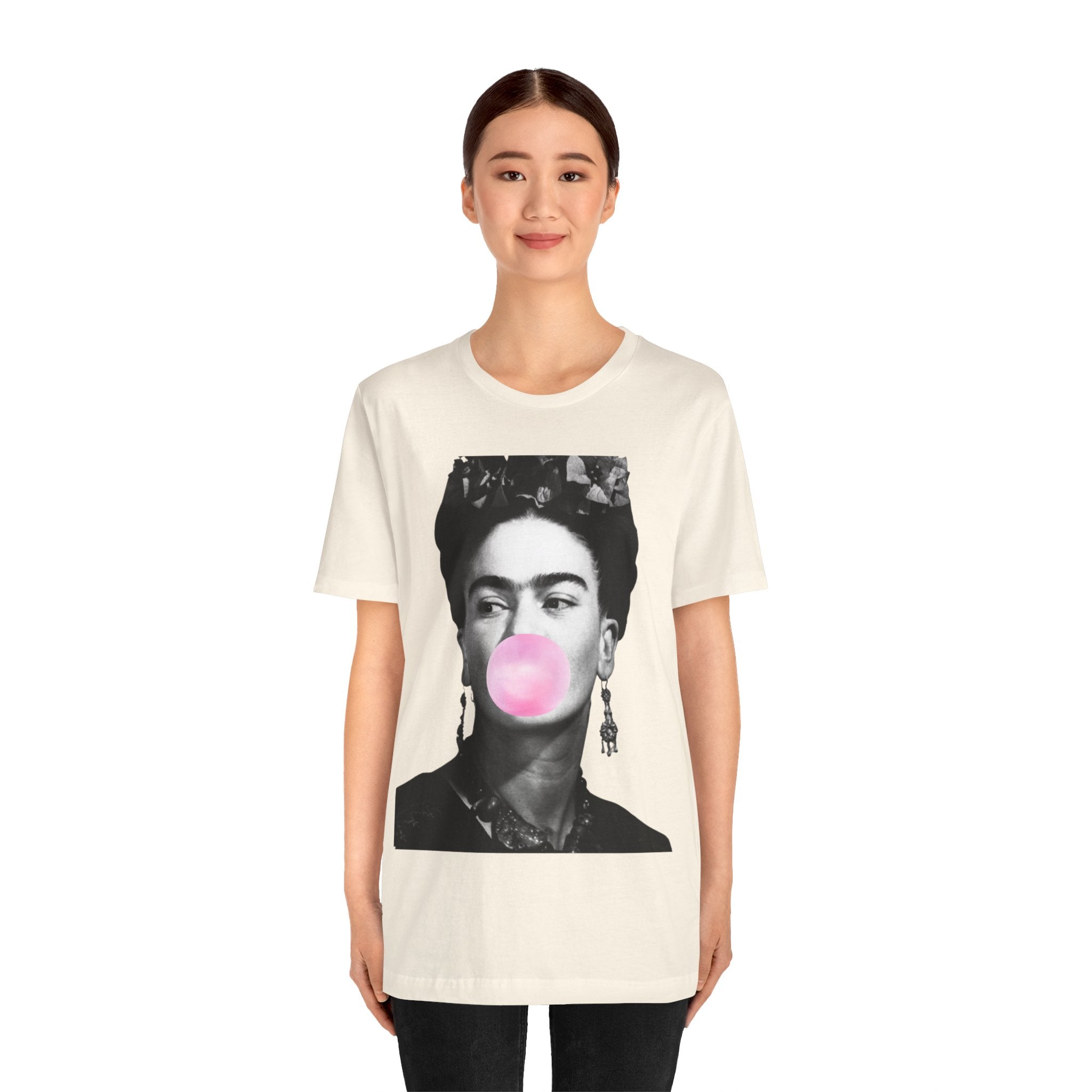 Frida Kahlo with Bubblegum Shirt | Frida | Mexican Artist Shirt | Latina Gifts | Hispanic Gifts | Gifts for Latinos | Artist Shirt