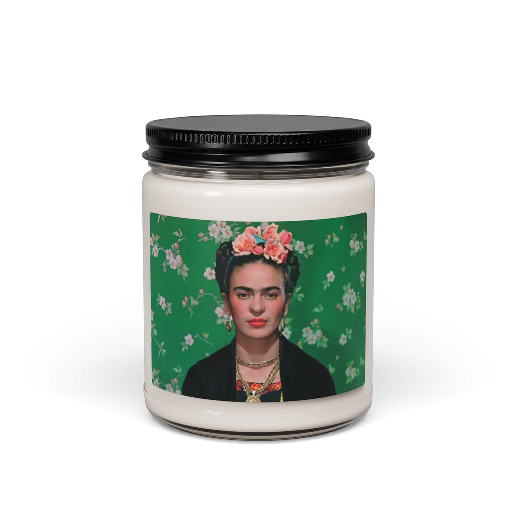 Frida Kahlo Floral Crown Portrait Candle | Authentic Frida Kahlo Organic Soy Candle | Latina Gifts | Mexican Candle | Mexican Gifts