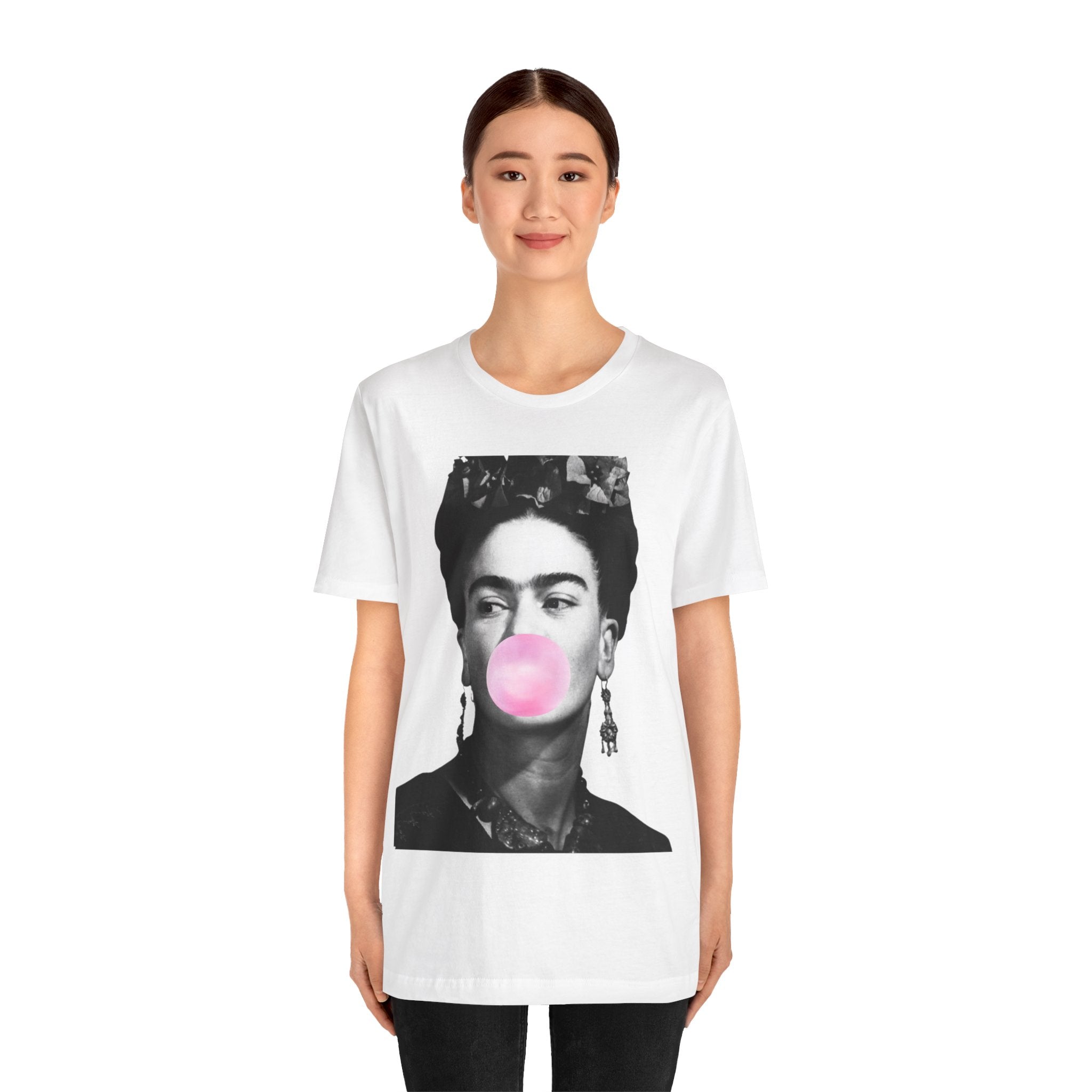 Frida Kahlo with Bubblegum Shirt | Frida | Mexican Artist Shirt | Latina Gifts | Hispanic Gifts | Gifts for Latinos | Artist Shirt