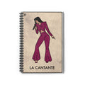 Vintage Loteria Selena La Cantante singer illustration Spiral Notebook | Lotería style ruled journal | Artist Sketchbook