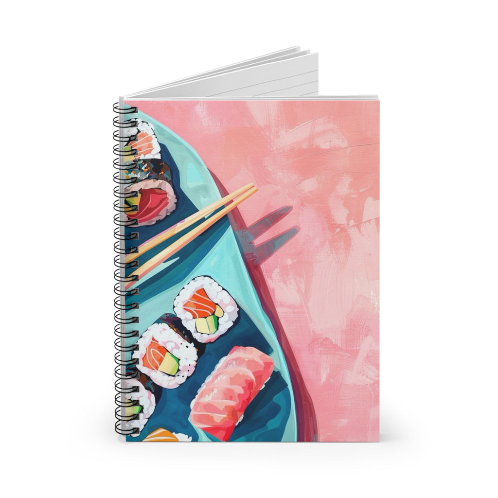 Sushi Plate Spiral Notebook | Sushi Notebook | Artist Notebook | Summer Journal | Ruled Lined Journal