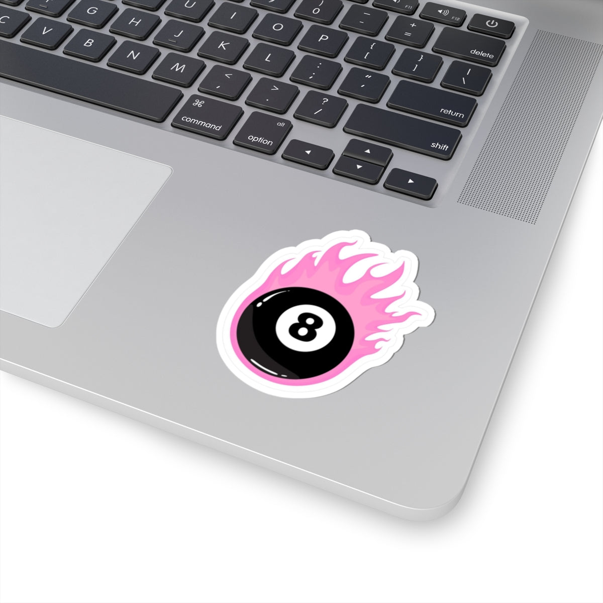 Eight ball pink fire Kiss-Cut Stickers | water bottle sticker, kindle sticker, laptop decal, luggage stickers, pink stickers