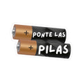 Ponte las Pilas battery illustration Kiss-Cut Stickers | Spanish phrase, water bottle sticker, kindle sticker, laptop decal, luggage sticker