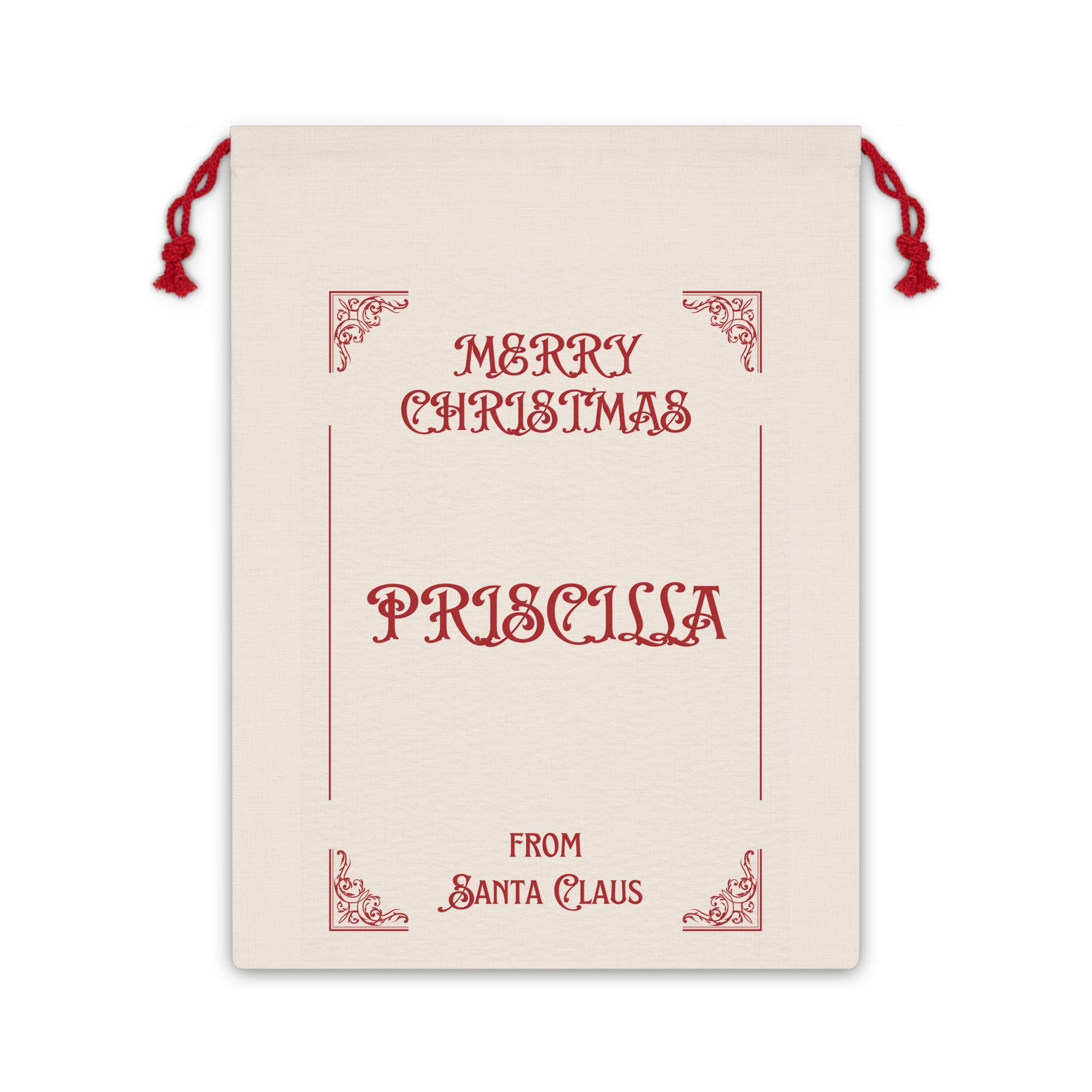 Personalized Merry Christmas Gift Bag | Santa Claus Drawstring Bag