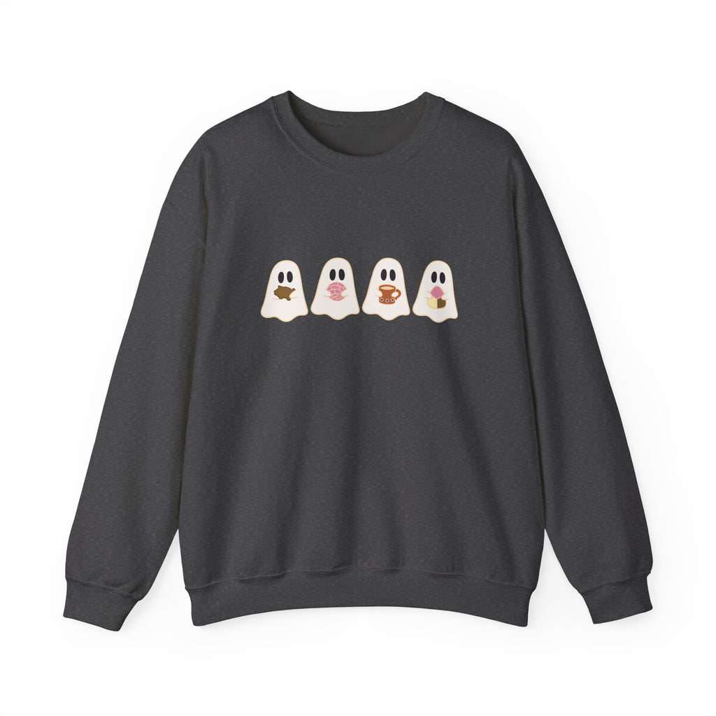 Cefecito Ghost Unisex Crewneck Sweatshirt, cafecito y chisme, cafecito y panesito, cute ghost christmas sweater, halloween ghost sweater