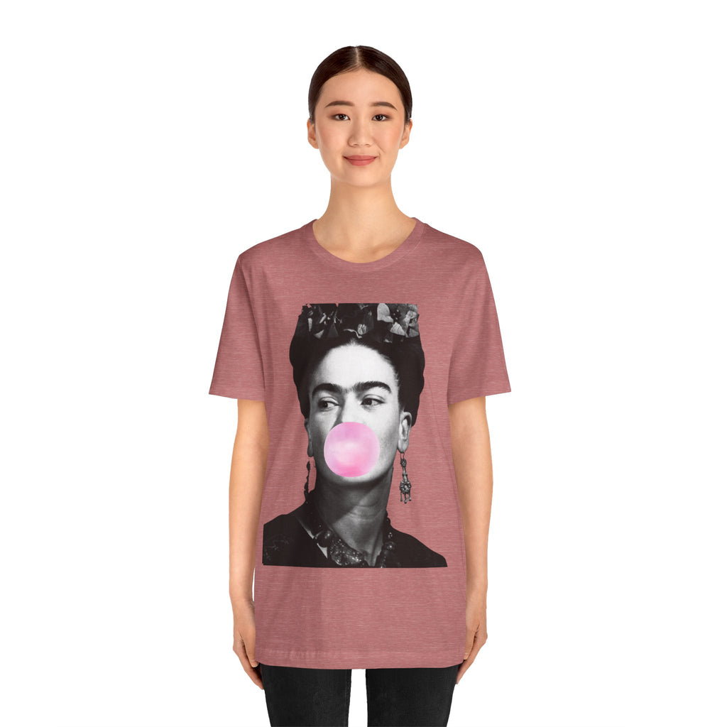 Frida Kahlo with Bubblegum Shirt | Frida | Mexican Artist Shirt | Latina Gifts | Hispanic Gifts | Gifts for Latinos | Artist Shirt