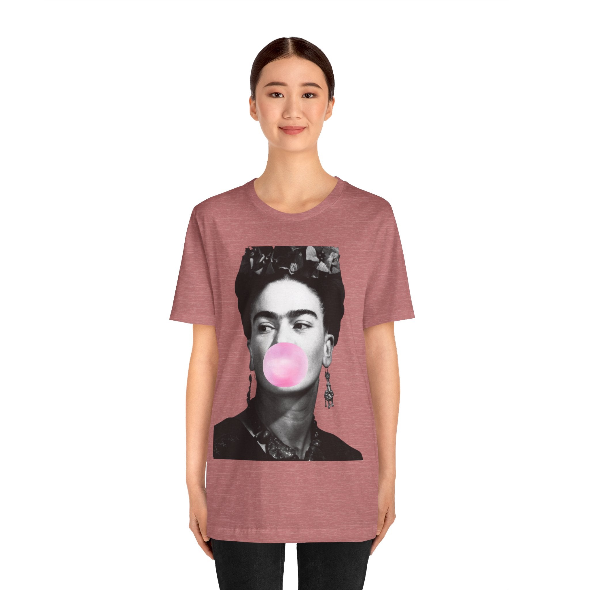 Frida Kahlo with Bubblegum Shirt | Frida | Mexican Artist Shirt | Latina Gifts | Hispanic Gifts | Gifts for Latinos | Artist Shirt