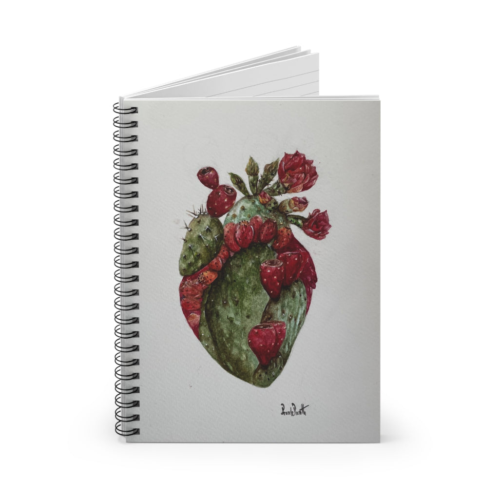 Cactus Heart Spiral Notebook | Ruled Spiral Notebook, Botanical Illustration | Boho | Latin Artist Sketchbook