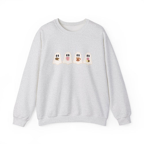 Cefecito Ghost Unisex Crewneck Sweatshirt, cafecito y chisme, cafecito y panesito, cute ghost christmas sweater, halloween ghost sweater