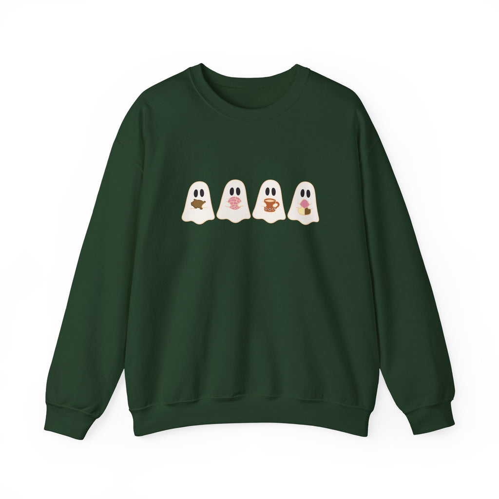 Cefecito Ghost Unisex Crewneck Sweatshirt, cafecito y chisme, cafecito y panesito, cute ghost christmas sweater, halloween ghost sweater