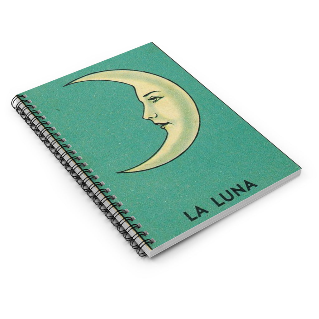 La Luna crescent moon Notebook | Spiral Ruled Journal, Vintage tarot moon art | Artist sketchbook | Artist gifts