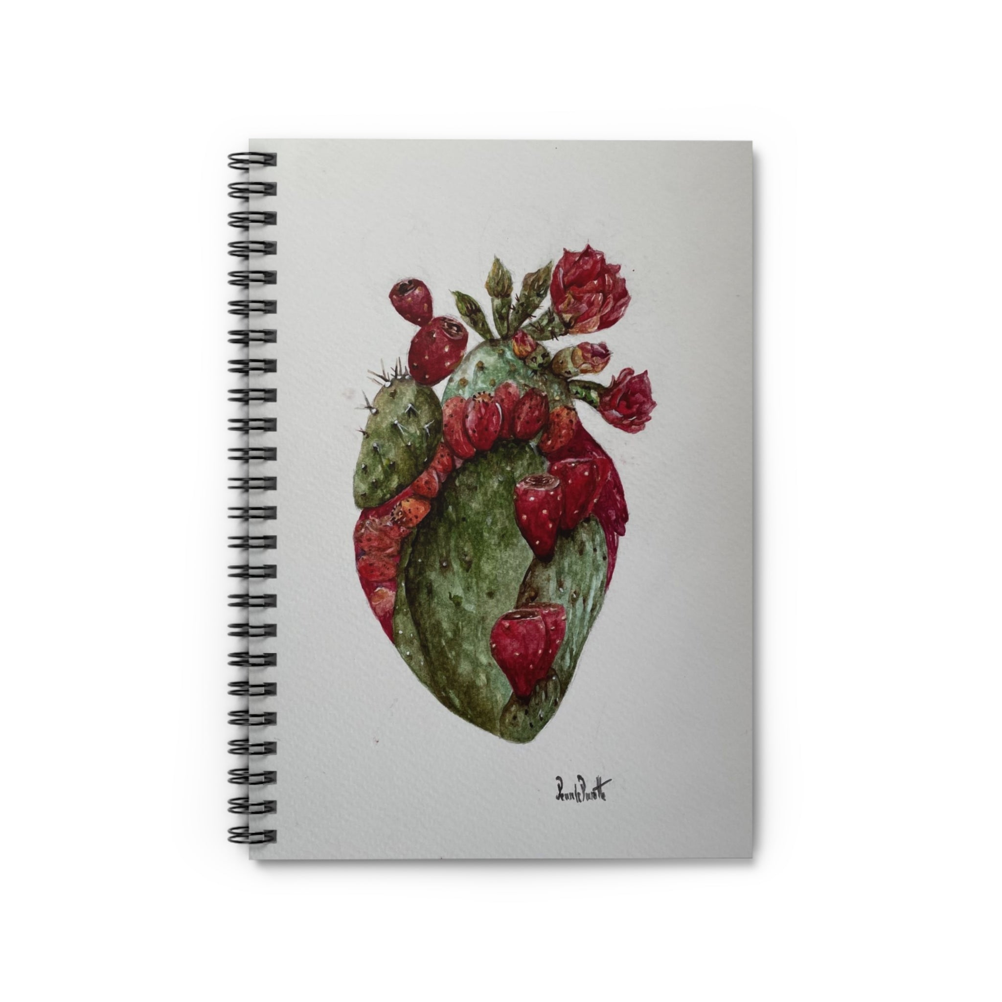 Cactus Heart Spiral Notebook | Ruled Spiral Notebook, Botanical Illustration | Boho | Latin Artist Sketchbook