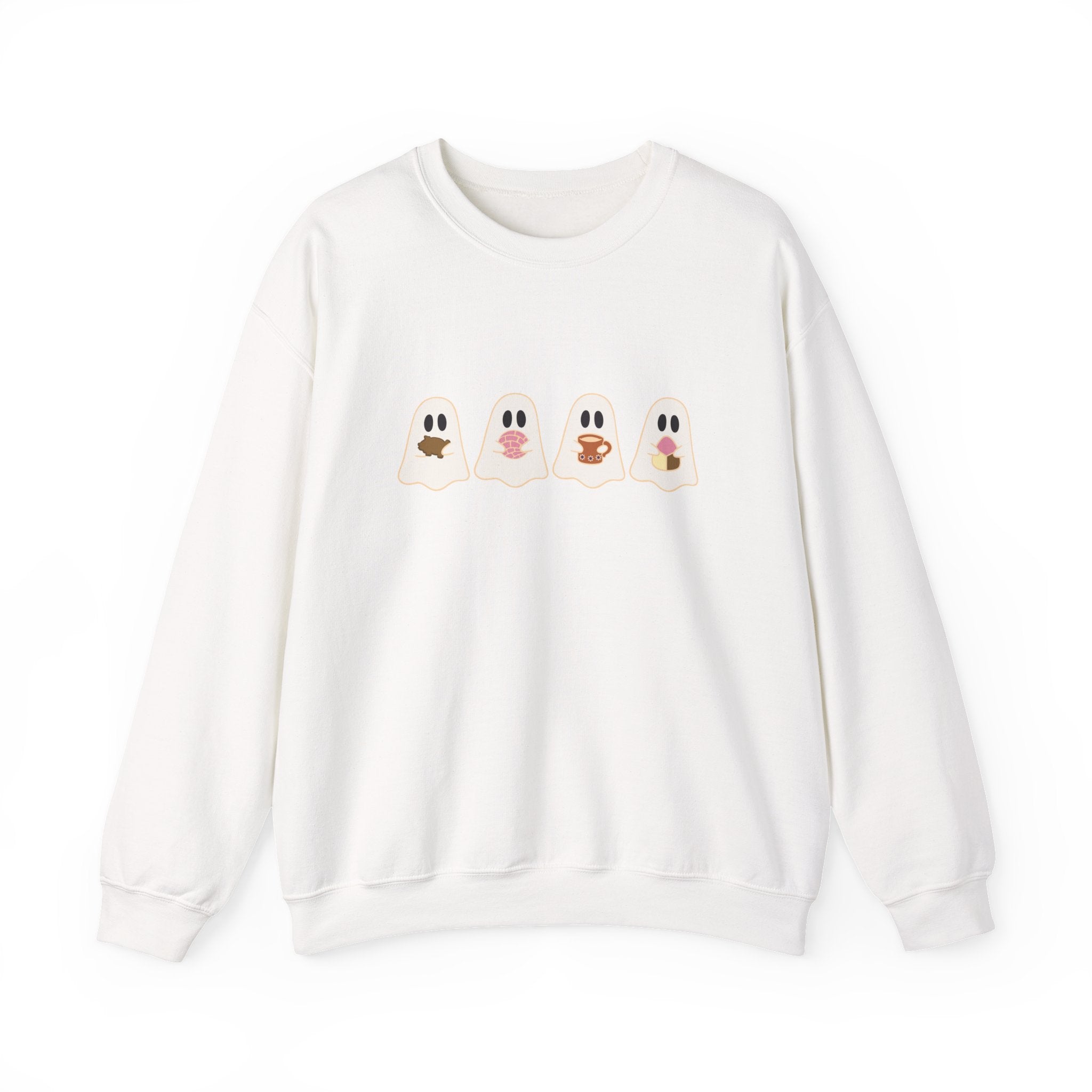 Cefecito Ghost Unisex Crewneck Sweatshirt, cafecito y chisme, cafecito y panesito, cute ghost christmas sweater, halloween ghost sweater