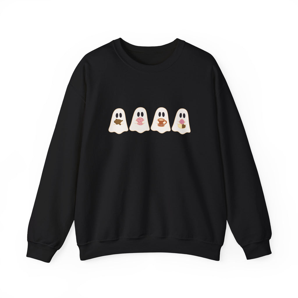 Cefecito Ghost Unisex Crewneck Sweatshirt, cafecito y chisme, cafecito y panesito, cute ghost christmas sweater, halloween ghost sweater