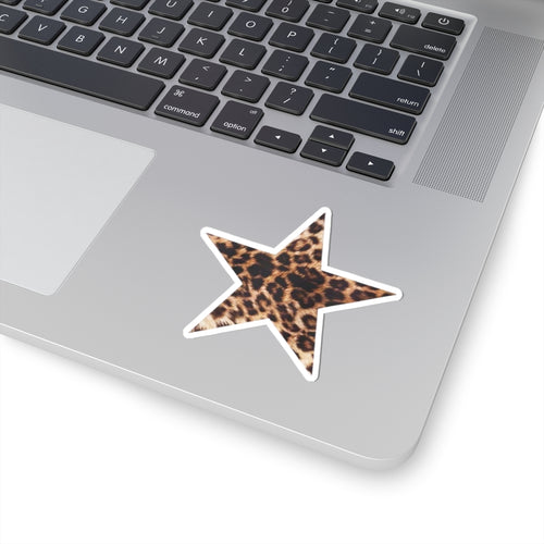 Cheetah leopard print star Kiss-Cut Stickers | water bottle sticker, kindle sticker, laptop decal, luggage stickers, reaction stickers