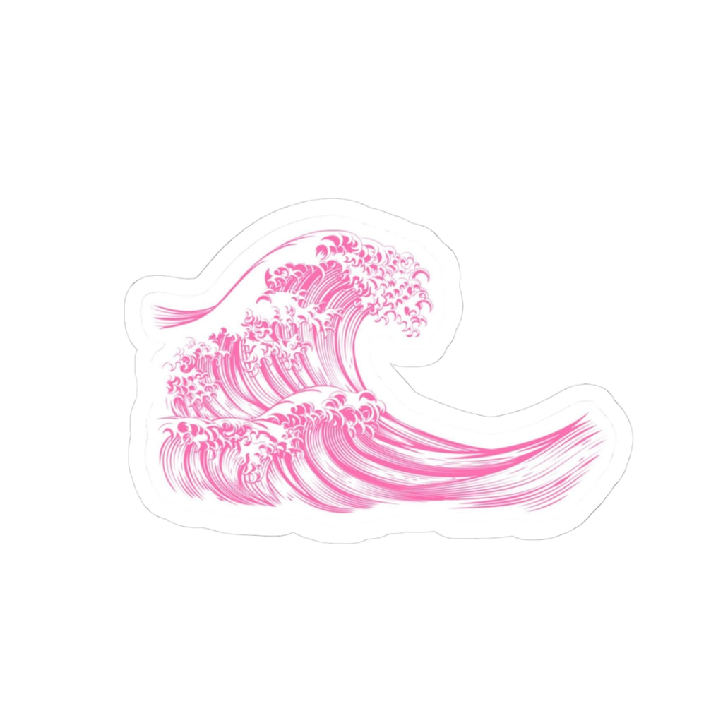 Tropical beach Kiss-Cut Stickers | water bottle sticker, kindle sticker, laptop decal, luggage stickers, reaction stickers, pink stickers