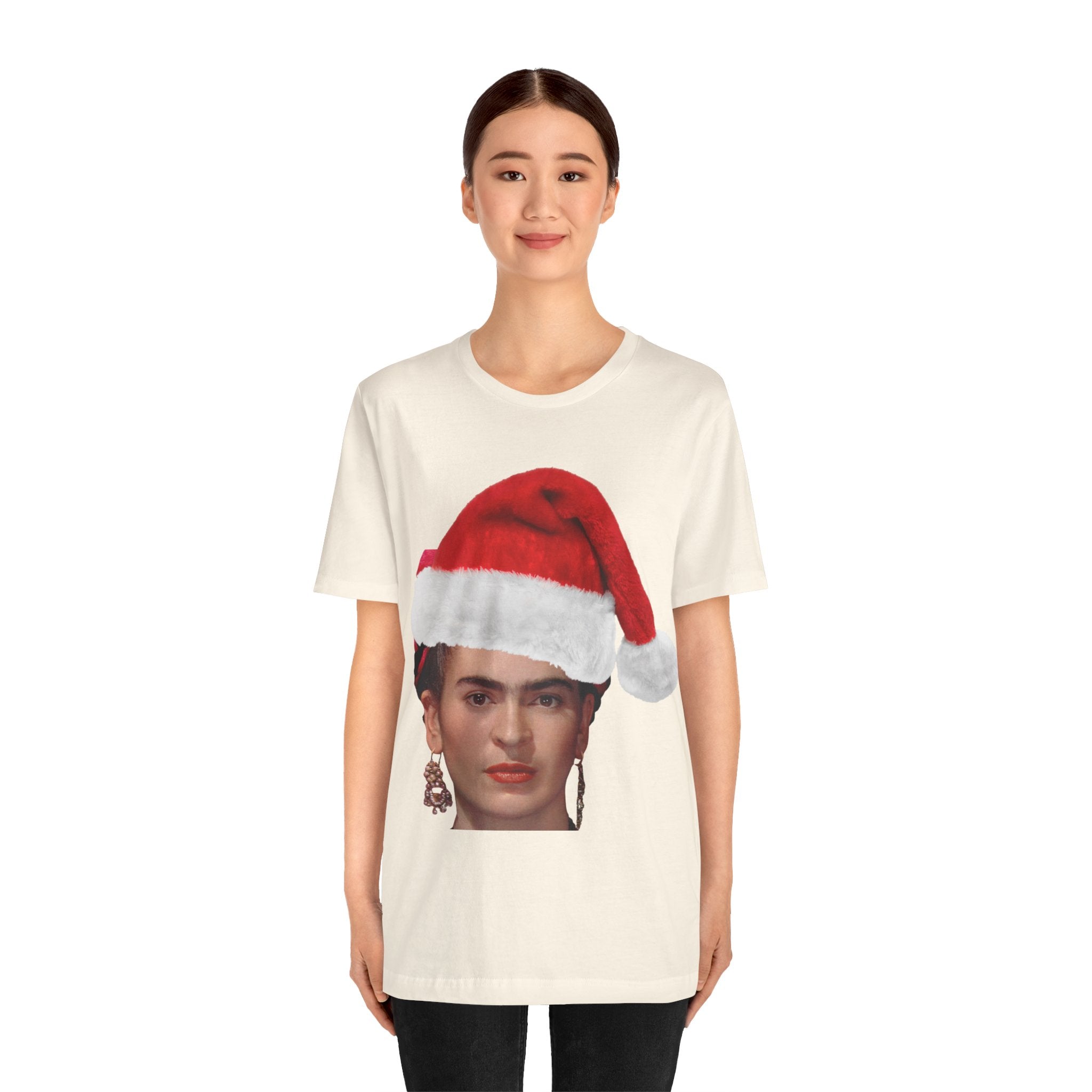 Frida Kahlo Santa Hat Shirt | Frida | Mexican Artist Shirt | Latina Gifts | Hispanic Gifts | Gifts for Latinos | Artist Shirt
