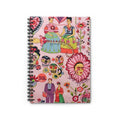 Frida Kahlo Folk Art pattern Notebook | Frida Spiral Ruled Journal | Artist Sketchbook | Artist Notes