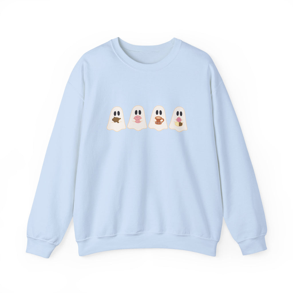Cefecito Ghost Unisex Crewneck Sweatshirt, cafecito y chisme, cafecito y panesito, cute ghost christmas sweater, halloween ghost sweater