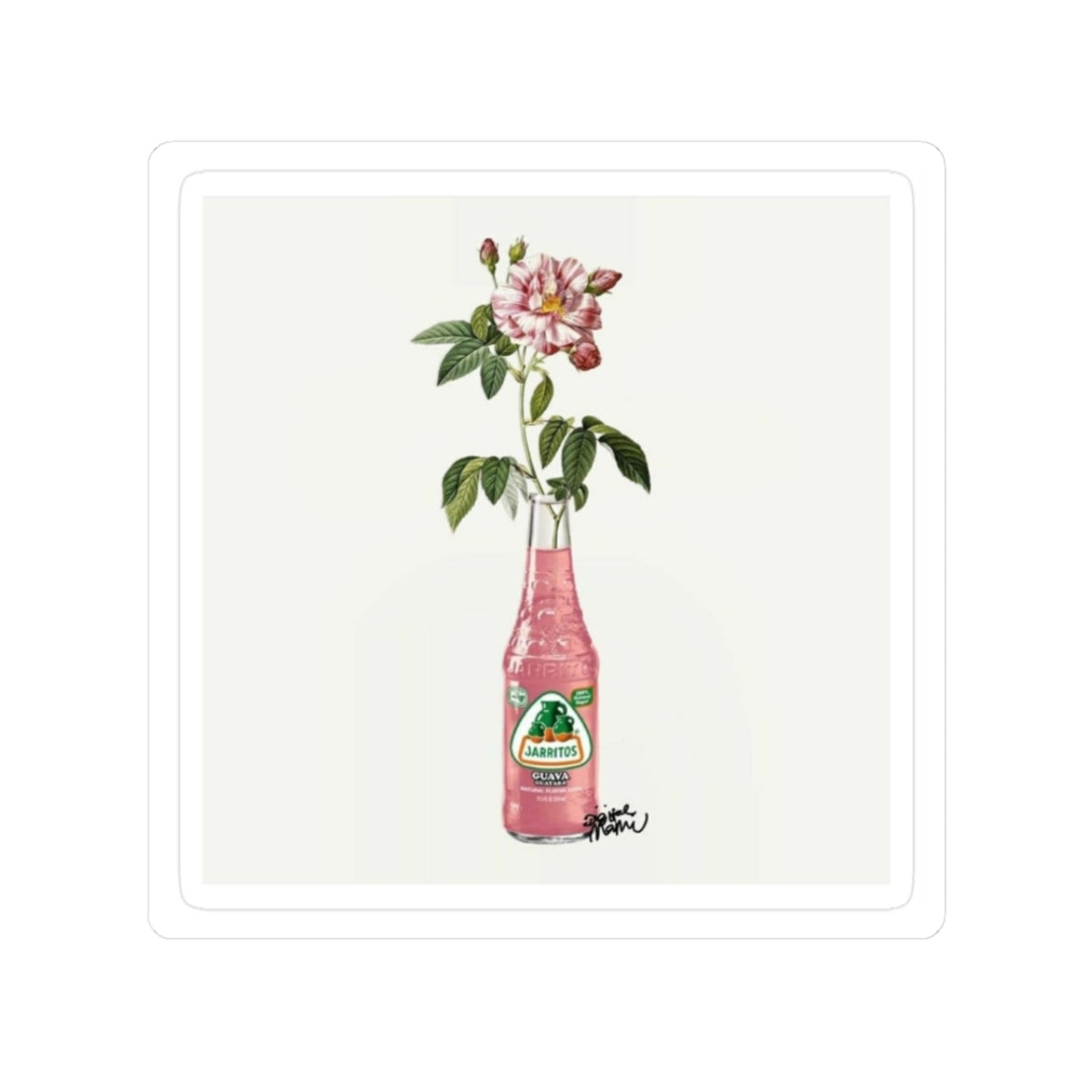 Jarrito with flowers Kiss-Cut Stickers | water bottle sticker, kindle sticker, laptop decal, luggage stickers, pink stickers, mexico