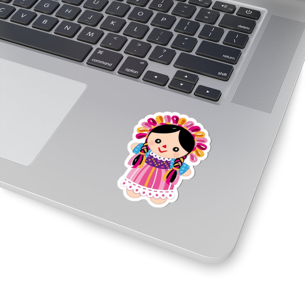 Cute mexican dolls Kiss-Cut Stickers | water bottle sticker, kindle sticker, laptop decal, luggage stickers, reaction stickers,pink stickers
