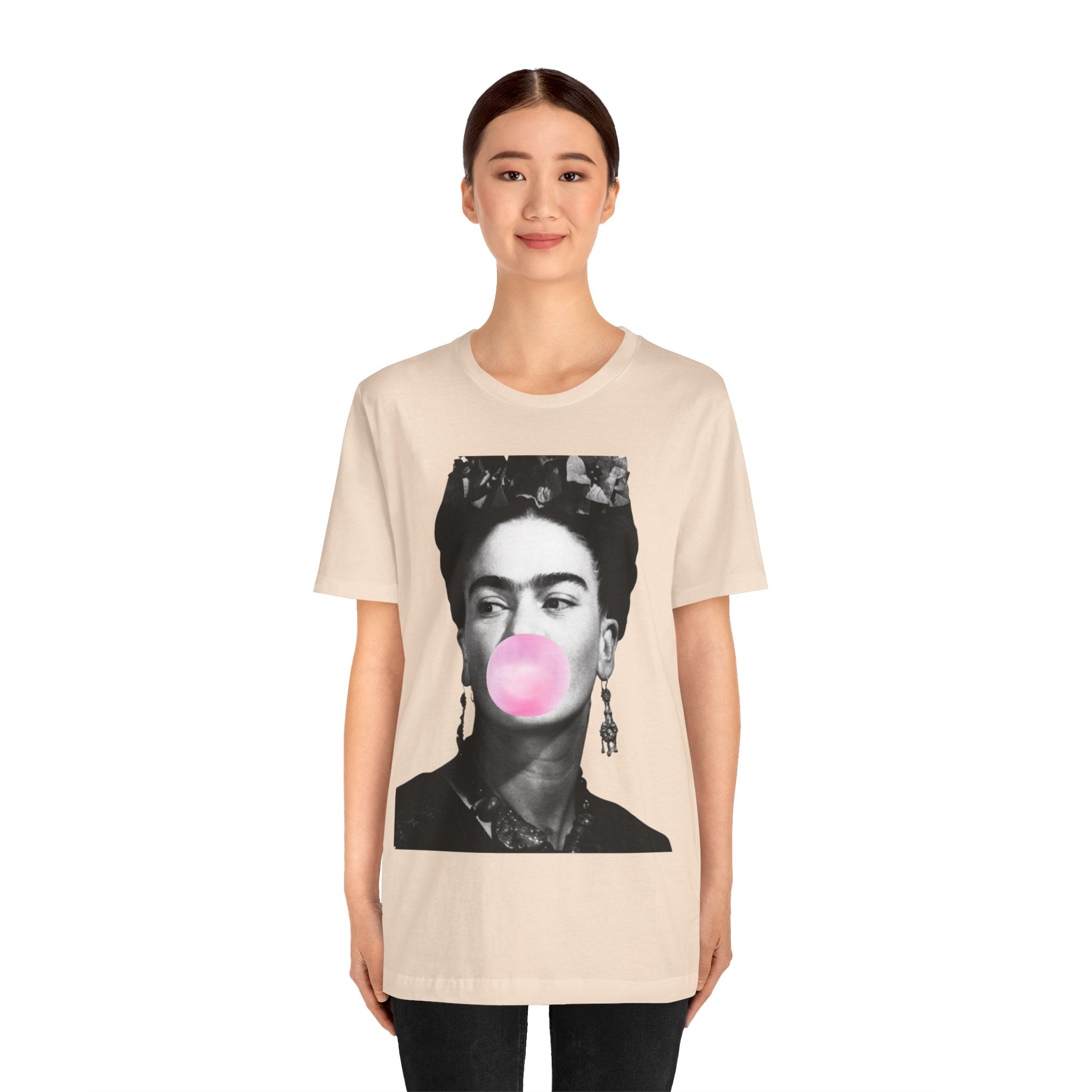 Frida Kahlo with Bubblegum Shirt | Frida | Mexican Artist Shirt | Latina Gifts | Hispanic Gifts | Gifts for Latinos | Artist Shirt