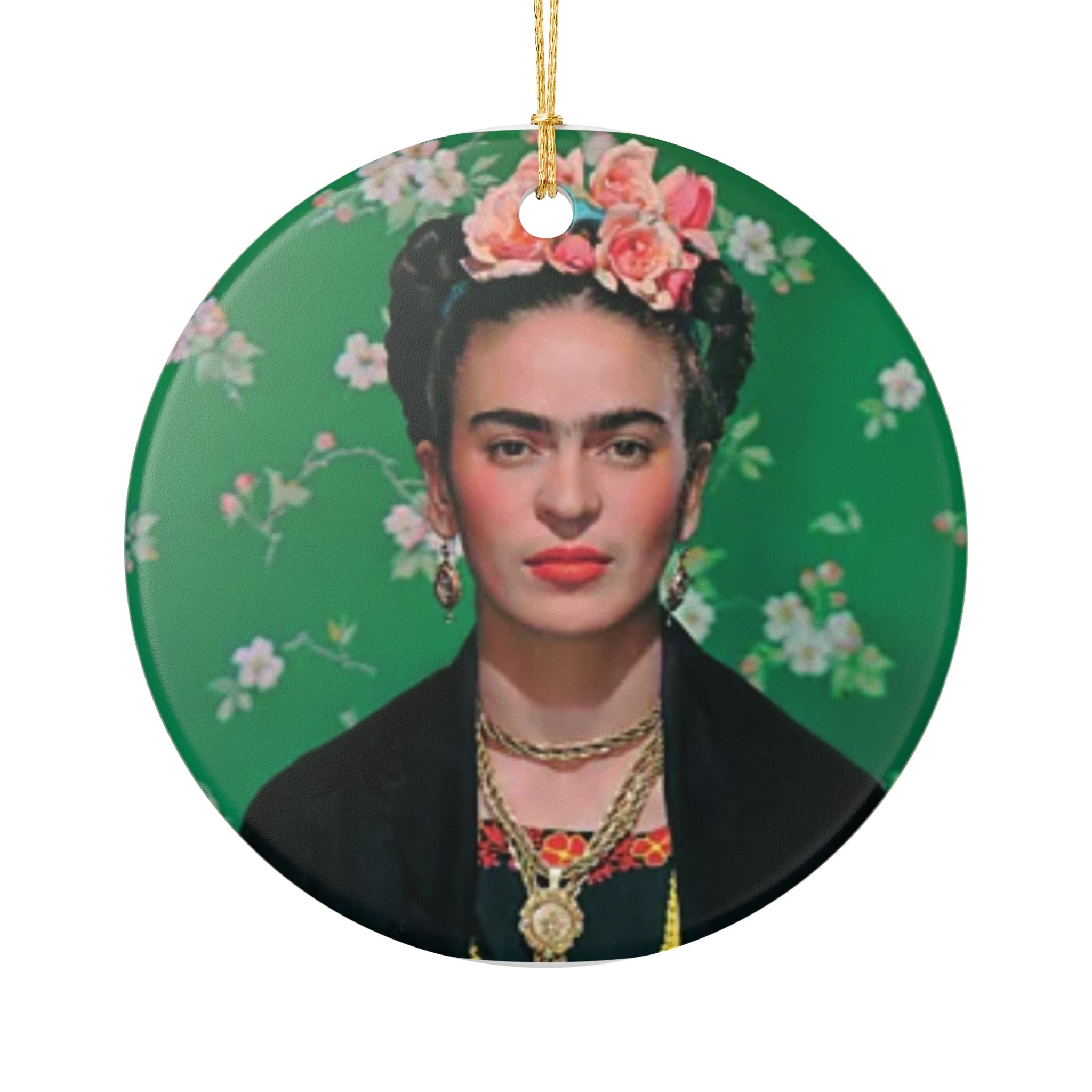 Frida Kahlo Ornament | Frida Kahlo Ceramic Round Decoration