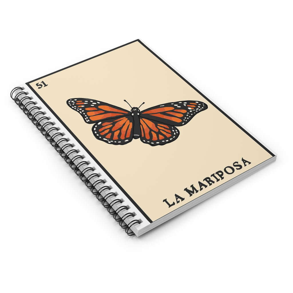 Vintage Loteria La Mariposa Monarch Butterfly Spiral Notebook | Vintage Ruled Journal | Artist Sketchbook