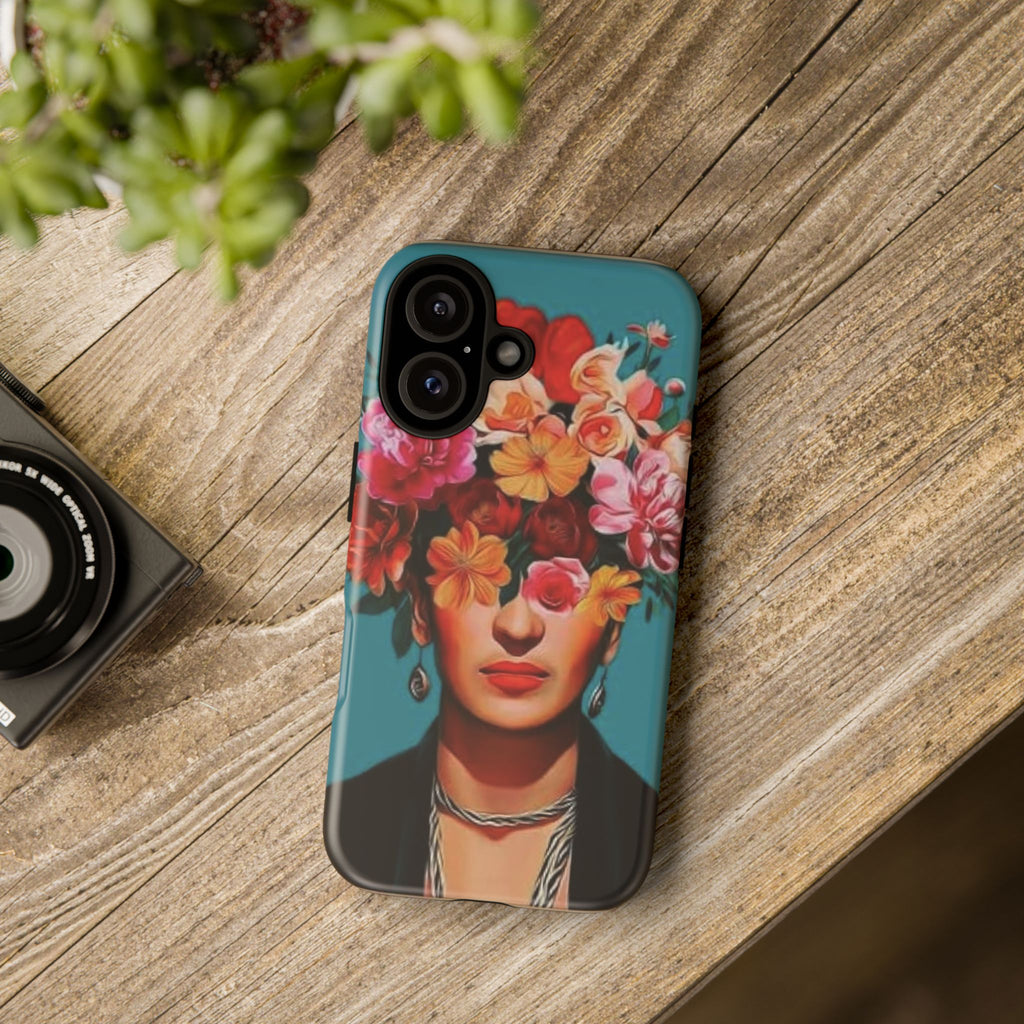 Frida Kahlo Floral Portrait Phone Case | Frida-inspired flower crown iPhone cover | Custom iphone case