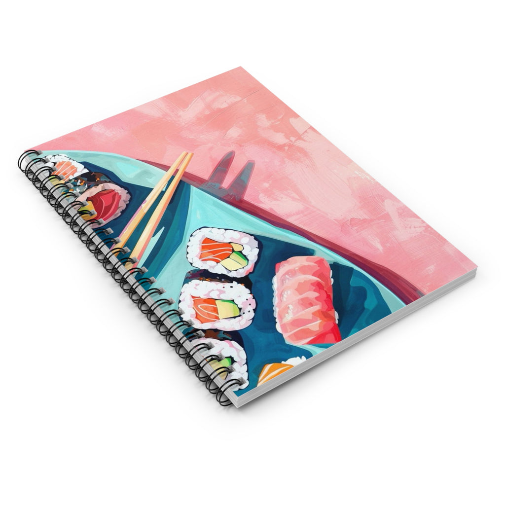 Sushi Plate Spiral Notebook | Sushi Notebook | Artist Notebook | Summer Journal | Ruled Lined Journal