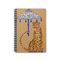 Leopard with Decorative Umbrella Spiral Notebook | Leopard Notebook | Artist Sketchbook | Cheetah print | Chic notebook