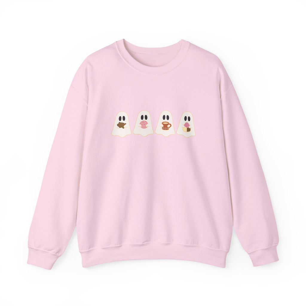 Cefecito Ghost Unisex Crewneck Sweatshirt, cafecito y chisme, cafecito y panesito, cute ghost christmas sweater, halloween ghost sweater