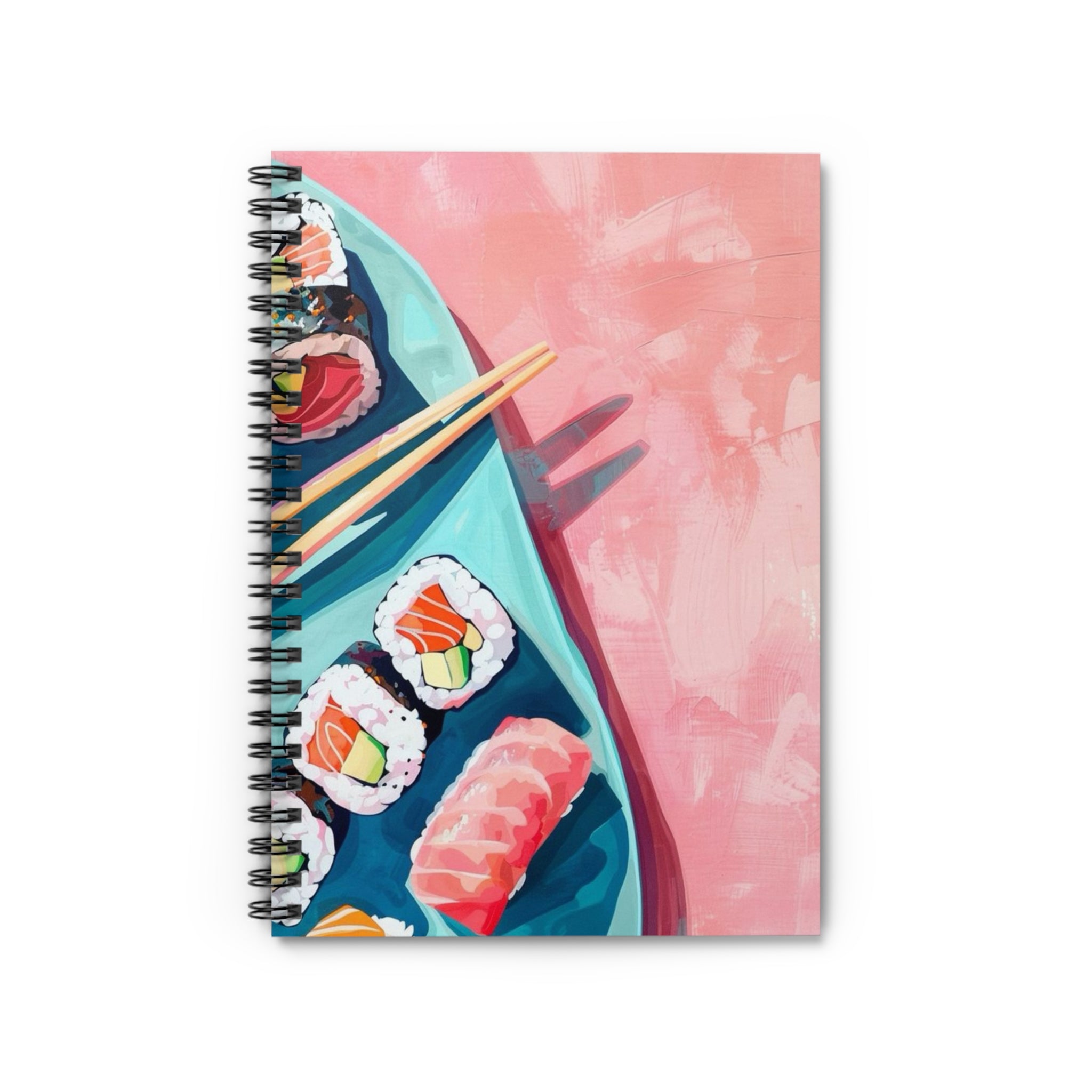 Sushi Plate Spiral Notebook | Sushi Notebook | Artist Notebook | Summer Journal | Ruled Lined Journal