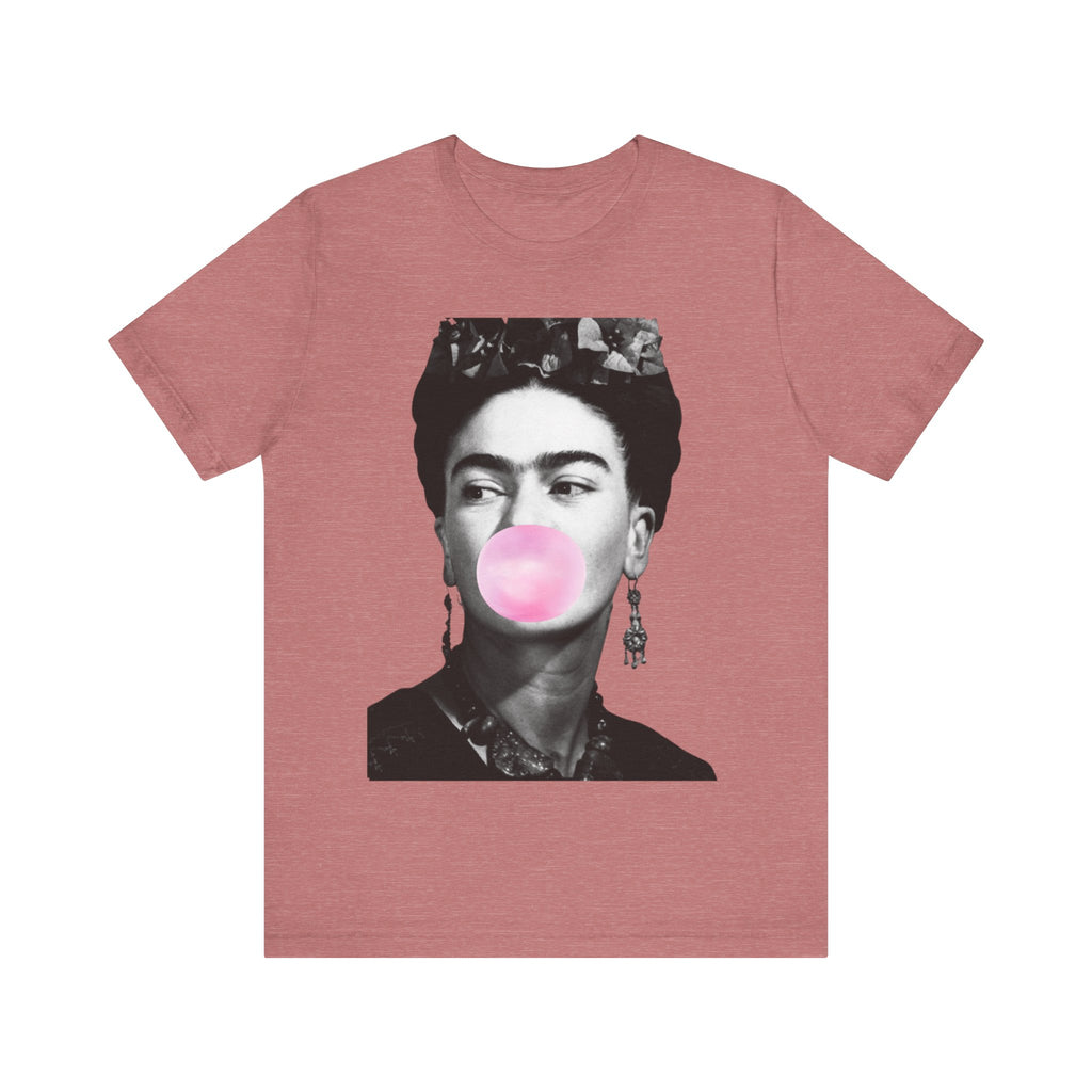 Frida Kahlo with Bubblegum Shirt | Frida | Mexican Artist Shirt | Latina Gifts | Hispanic Gifts | Gifts for Latinos | Artist Shirt